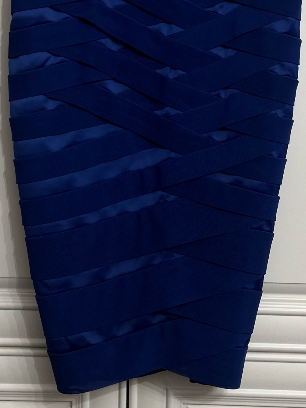 Orsay Royal Blue Strappy Bandage Midi Cocktail Dress Crisscross Panels Size 8-10 - Picture 5 of 13